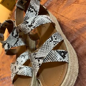 snakeskin espadrille sandals